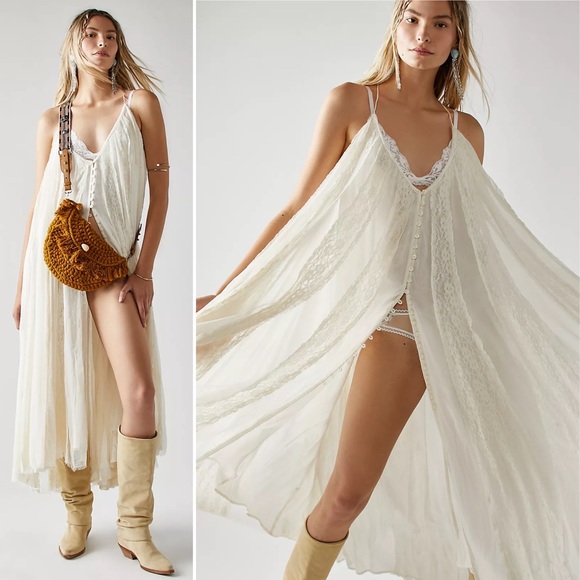 free people | sweet sea maxi dress ivory lace strappy s - Picture 12 of 12